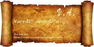 Varró András névjegykártya